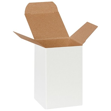 Bsc Preferred 2-1/2 x 2-1/2 x 4'' White Reverse Tuck Folding Cartons, 500PK RTS18W